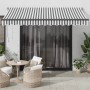 Toldo retráctil aluminio y tela antracita y blanco 3,5x2,5 m