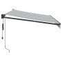 Toldo retráctil aluminio y tela antracita y blanco 3,5x2,5 m