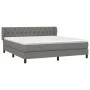 Cama box spring con colchón tela gris oscuro 160x200 cm de vidaXL, Camas y somieres - Ref: Foro24-3126494, Precio: 550,62 €, ...