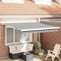 Toldo retráctil aluminio y tela gris antracita y blanco 3x2,5 m