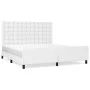 White synthetic leather headboard bed frame 160x200 cm by vidaXL, Beds and slatted bases - Ref: Foro24-3125580, Price: 237,47...