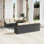 Conjunto de sofá de jardín con cojín Manual 7 pcs Negro y crema en Sofás de exterior | Comprar online en Foro24