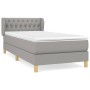 Box spring bed with light gray fabric mattress 90x200 cm by vidaXL, Beds and slatted bases - Ref: Foro24-3127013, Price: 319,...