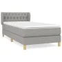 Box spring bed with light gray fabric mattress 90x200 cm by vidaXL, Beds and slatted bases - Ref: Foro24-3127013, Price: 318,...