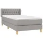 Box spring bed with light gray fabric mattress 90x200 cm by vidaXL, Beds and slatted bases - Ref: Foro24-3127013, Price: 318,...