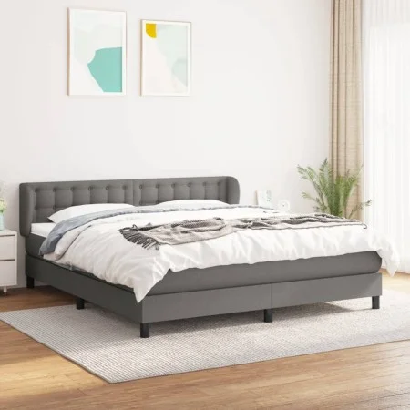 Box spring bed with dark gray fabric mattress 180x200 cm by vidaXL, Beds and slatted bases - Ref: Foro24-3126582, Price: 633,...