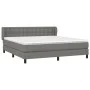 Box spring bed with dark gray fabric mattress 180x200 cm by vidaXL, Beds and slatted bases - Ref: Foro24-3126582, Price: 633,...