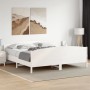 Estructura de cama sin colchón madera maciza blanca 200x200 cm