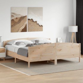 Estructura de cama sin colchón madera maciza de pino 180x200 cm