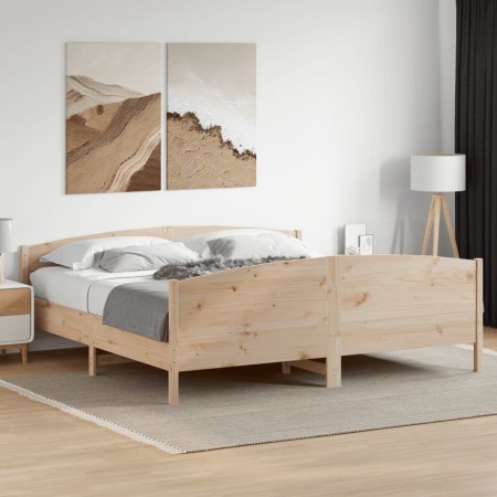 Estructura de cama sin colchón madera maciza de pino 180x200 cm