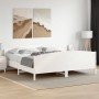 Cama sin colchón madera maciza de pino blanca 180x200 cm en Camas y somieres | Comprar online en Foro24