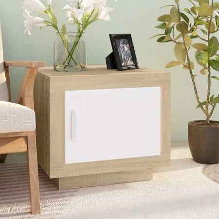 Couchtisch aus weißem Sperrholz und Sonoma-Sperrholz, 51 x 50 x 45 cm von vidaXL, Couchtisch - Ref: Foro24-811804, Preis: 49,...