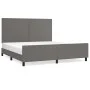 Bed frame with headboard gray synthetic leather 160x200cm by vidaXL, Beds and slatted bases - Ref: Foro24-3125461, Price: 232...