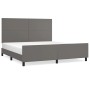 Bettgestell mit Kopfteil aus grauem Kunstleder 160x200cm von vidaXL, Betten und Lattenroste - Ref: Foro24-3125461, Preis: 240...