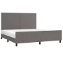Bed frame with headboard gray synthetic leather 160x200cm by vidaXL, Beds and slatted bases - Ref: Foro24-3125461, Price: 232...