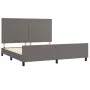 Bed frame with headboard gray synthetic leather 160x200cm by vidaXL, Beds and slatted bases - Ref: Foro24-3125461, Price: 232...