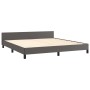 Bettgestell mit Kopfteil aus grauem Kunstleder 160x200cm von vidaXL, Betten und Lattenroste - Ref: Foro24-3125461, Preis: 240...