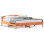 Cama sin colchón madera maciza de pino marrón cera 200x200 cm