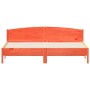 Cama sin colchón madera maciza de pino marrón cera 180x200 cm
