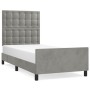 Light gray velvet bed frame with headboard 80x200 cm by vidaXL, Beds and slatted bases - Ref: Foro24-3125965, Price: 163,23 €...