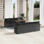 Conjunto de sofá de jardín 7 pcs Negro 100 x 55 x 73 cm