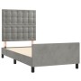 Light gray velvet bed frame with headboard 80x200 cm by vidaXL, Beds and slatted bases - Ref: Foro24-3125965, Price: 163,23 €...