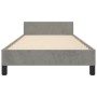 Light gray velvet bed frame with headboard 80x200 cm by vidaXL, Beds and slatted bases - Ref: Foro24-3125965, Price: 163,23 €...