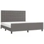 Bettgestell mit Kopfteil aus grauem Kunstleder 180x200cm von vidaXL, Betten und Lattenroste - Ref: Foro24-3125589, Preis: 255...