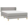 Box spring bed with light gray fabric mattress 140x200 cm by vidaXL, Beds and slatted bases - Ref: Foro24-3126725, Price: 424...