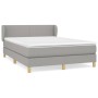 Box spring bed with light gray fabric mattress 140x200 cm by vidaXL, Beds and slatted bases - Ref: Foro24-3126645, Price: 432...
