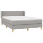 Box spring bed with light gray fabric mattress 140x200 cm by vidaXL, Beds and slatted bases - Ref: Foro24-3126645, Price: 432...