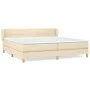 Box spring bed with cream fabric mattress 200x200 cm by vidaXL, Beds and slatted bases - Ref: Foro24-3126834, Price: 571,53 €...