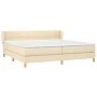 Box spring bed with cream fabric mattress 200x200 cm by vidaXL, Beds and slatted bases - Ref: Foro24-3126834, Price: 571,53 €...