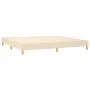 Box spring bed with cream fabric mattress 200x200 cm by vidaXL, Beds and slatted bases - Ref: Foro24-3126834, Price: 571,53 €...
