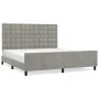 Light gray velvet bed frame with headboard 180x200cm by vidaXL, Beds and slatted bases - Ref: Foro24-3126013, Price: 234,20 €...