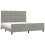 Light gray velvet bed frame with headboard 180x200cm by vidaXL, Beds and slatted bases - Ref: Foro24-3126013, Price: 234,20 €...