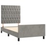 Light gray velvet bed frame with headboard 100x200cm by vidaXL, Beds and slatted bases - Ref: Foro24-3125922, Price: 161,49 €...