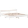 Estructura de cama sin colchón madera maciza blanca 200x200 cm