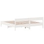 Estructura de cama sin colchón madera maciza blanca 200x200 cm