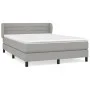 Box spring bed with light gray fabric mattress 140x190 cm by vidaXL, Beds and slatted bases - Ref: Foro24-3126317, Price: 469...