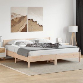 Estructura de cama sin colchón madera maciza de pino 180x200 cm Estructura de cama sin colchón madera maciza de pino 180x200 cm