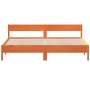 Cama sin colchón madera maciza de pino marrón cera 180x200 cm