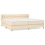Box spring bed with cream fabric mattress 200x200 cm by vidaXL, Beds and slatted bases - Ref: Foro24-3127074, Price: 577,02 €...