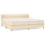 Box spring bed with cream fabric mattress 200x200 cm by vidaXL, Beds and slatted bases - Ref: Foro24-3127074, Price: 578,97 €...