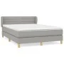 Box spring bed with light gray fabric mattress 140x200 cm by vidaXL, Beds and slatted bases - Ref: Foro24-3126885, Price: 426...