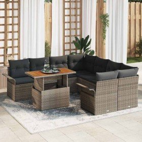 Conjunto de sofá de jardín con cojín Manual Gris en Sofás de exterior | Comprar online en Foro24