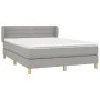 Box spring bed with light gray fabric mattress 140x200 cm by vidaXL, Beds and slatted bases - Ref: Foro24-3126885, Price: 426...