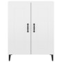 Aparador de madera contrachapada blanco brillante 69,5x34x90 cm