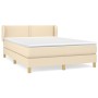 Box spring bed with cream fabric mattress 140x200 cm by vidaXL, Beds and slatted bases - Ref: Foro24-3126730, Price: 445,13 €...