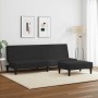 Sofá cama de 2 plazas con taburete terciopelo negro